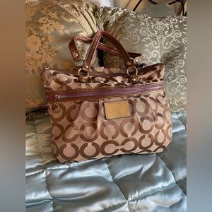 Vintage Y2K Coach poppy canvas tote bag